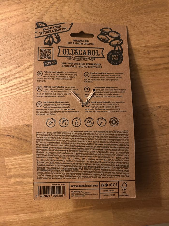 Anneau de dentition  - Patricio la pistache - Oli & Carol - photo numéro 3