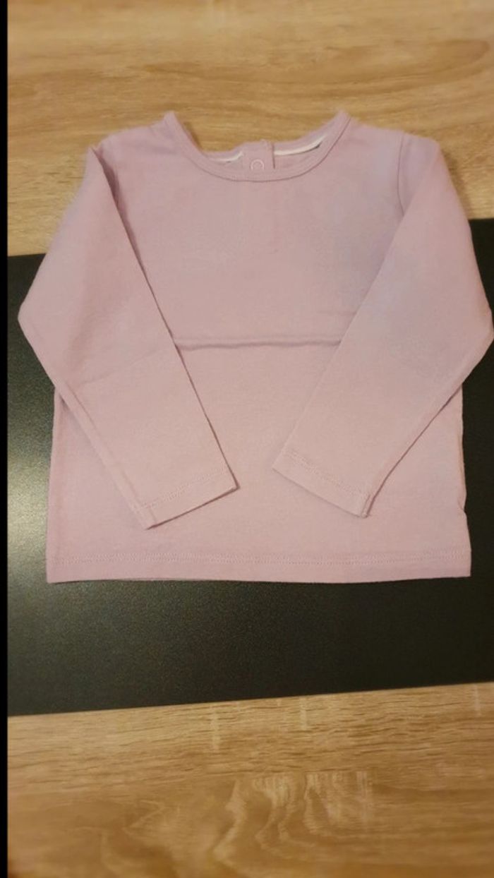 Lot de 2 tee-shirts manches longues 74-80 cm - photo numéro 3