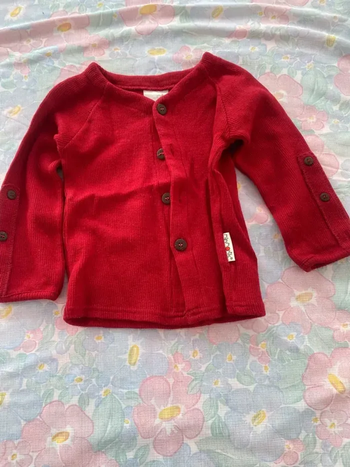 Gilet cardigan manymonths M/L cramberry
