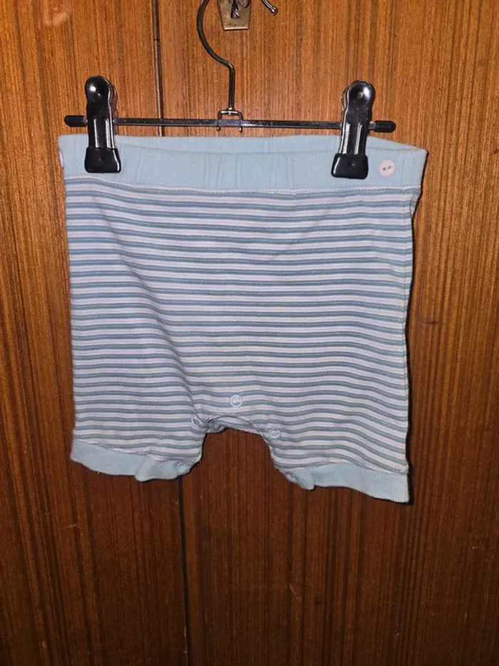 short bébé garçon rayée bleu