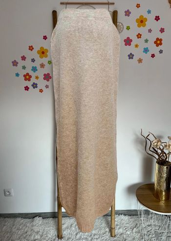 Jupe en maille beige