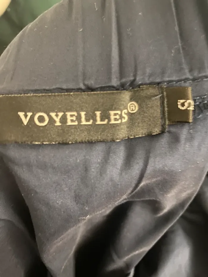 Blouse bleue foncé col bardot dos nu Voyelles - photo numéro 4