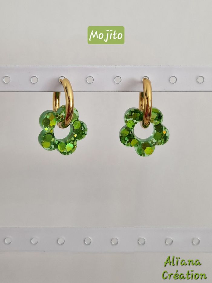 Boucles d'oreilles 🍸💚