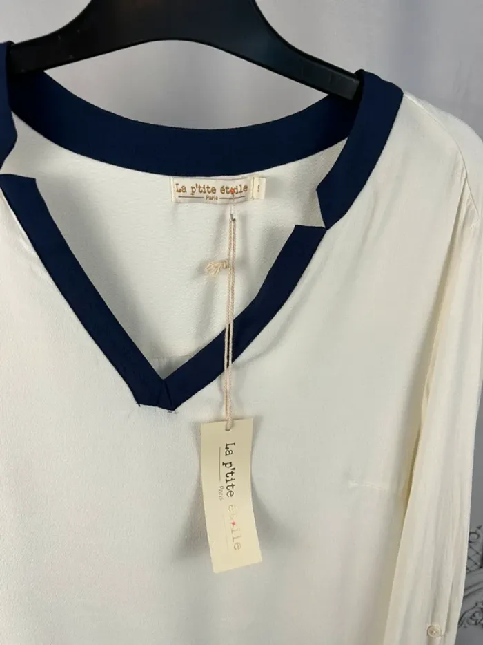 Blouse crème La P’tite étoile T1 / S neuve - photo numéro 2
