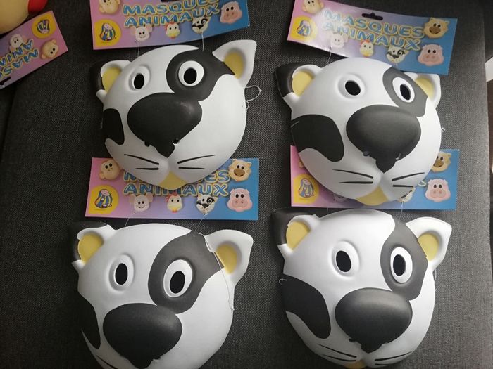 Lot de 4 masques chat en mousse pour déguisement