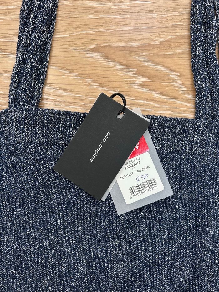 Magnifique crop top bleu et doré faineant cop copine taille M neuf - photo numéro 2