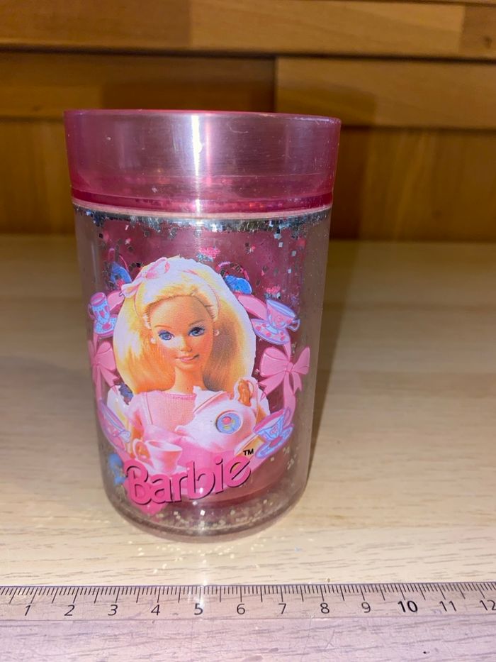Lot vaisselle Barbie assiette bol verre gobelet plastique Mattel 1995 service thé théière - photo numéro 10