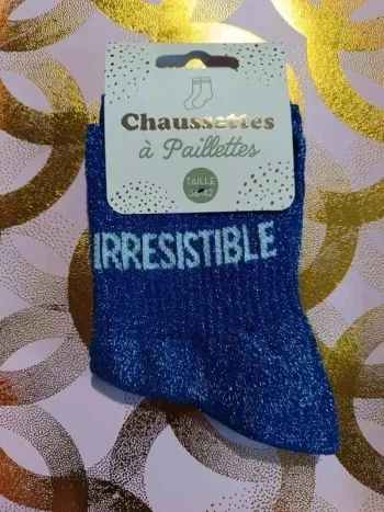 Chaussette à paillettes message
