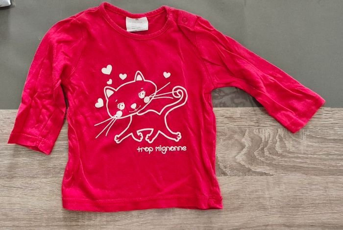 Lot de 5 t-shirts manches longues bébé fille - 6 mois (68 cm) - photo numéro 5