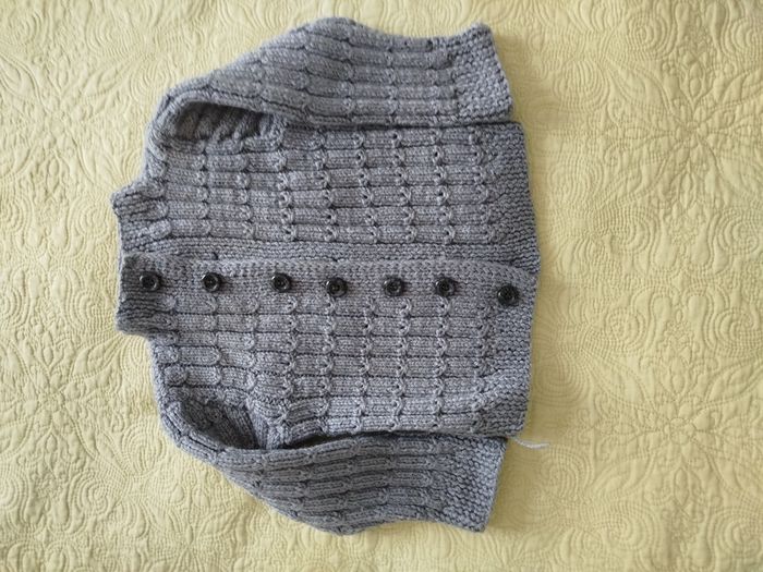 Ensemble laine gris fait main garçon 24 mois - photo numéro 2