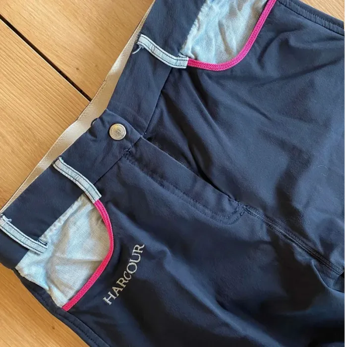 Pantalon Harcour –  Taille 38  – Bleu  Marine avec  Liseret  Rose  – Très  bon état - photo numéro 3