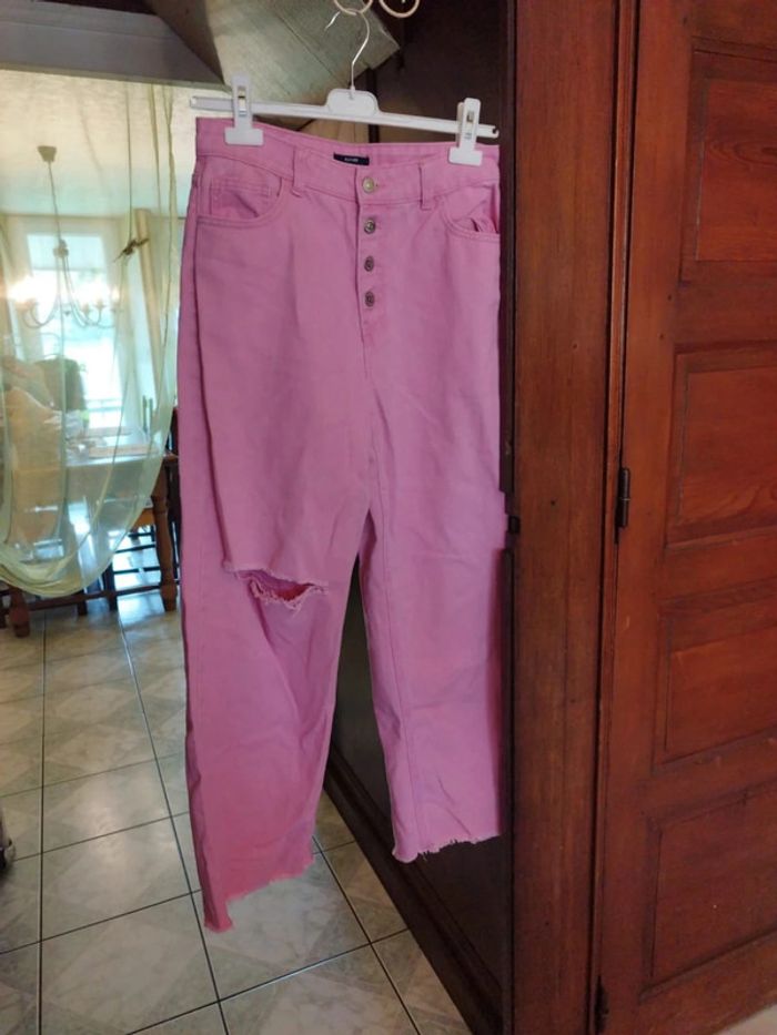 Jeans mom rose Kiabi déchiré taille M/38 y2k - photo numéro 2