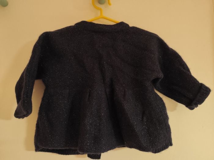 Gilet fille bleu marine pailleté 12 mois - photo numéro 3