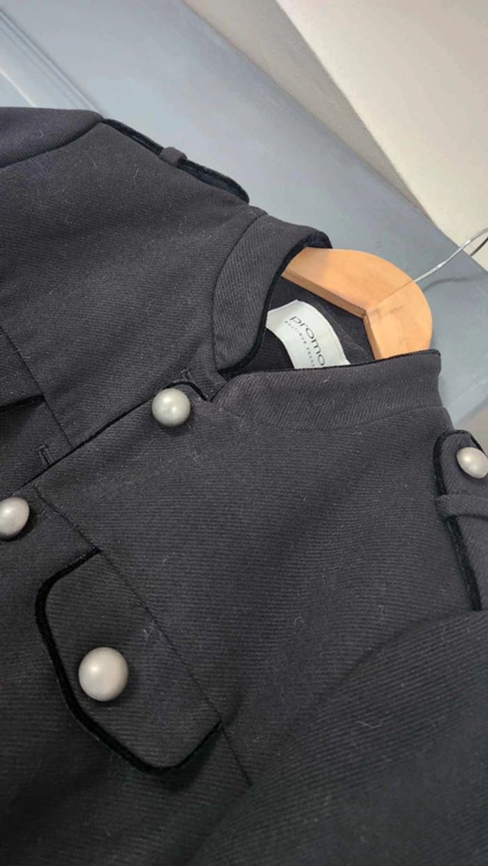 Veste noire courte femme à boutons Promod - Taille 34 - photo numéro 3