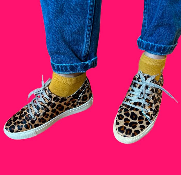 🩷🐆Baskets léopard cuir Y2K Parcours Paris Funky animal kitsch print leather sneakers🐆🩷 - photo numéro 2