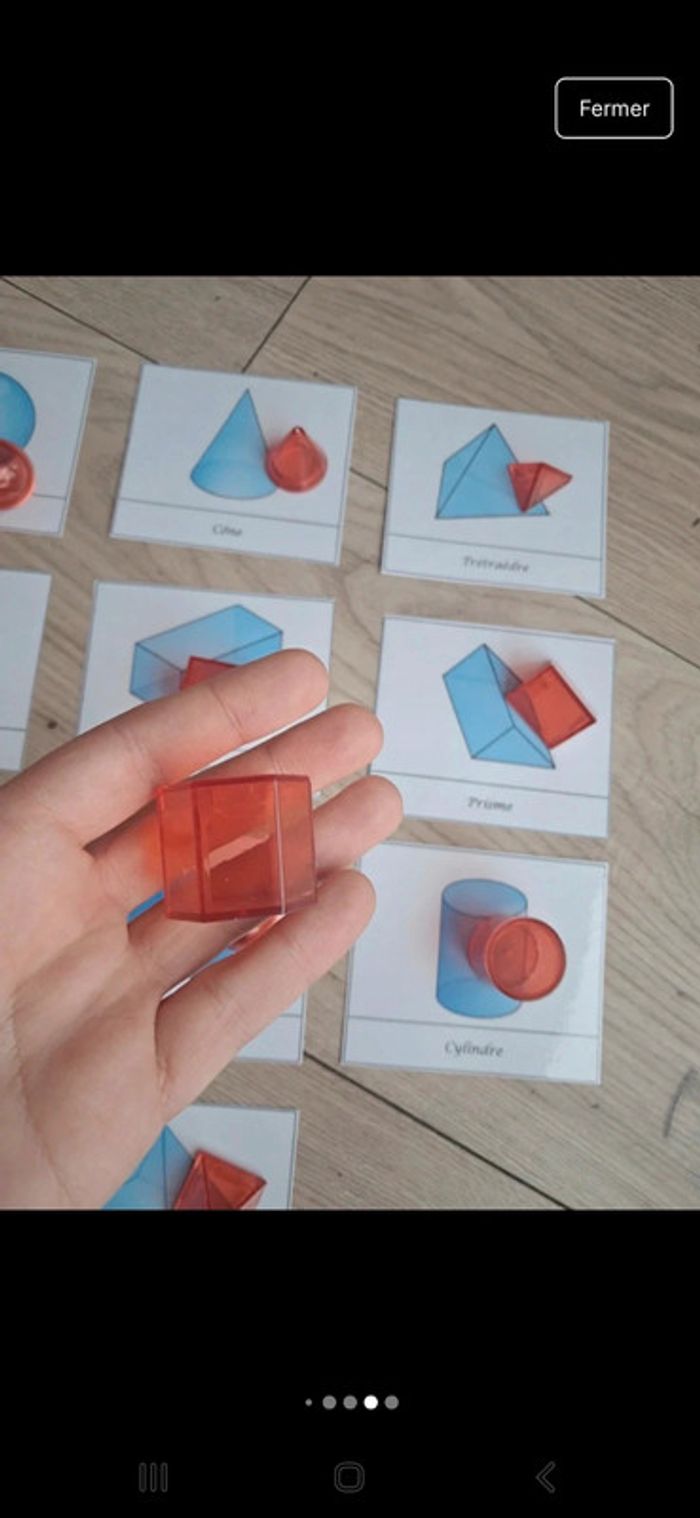 Cartes nomenclature et figurines solides volumes geometrie - photo numéro 6