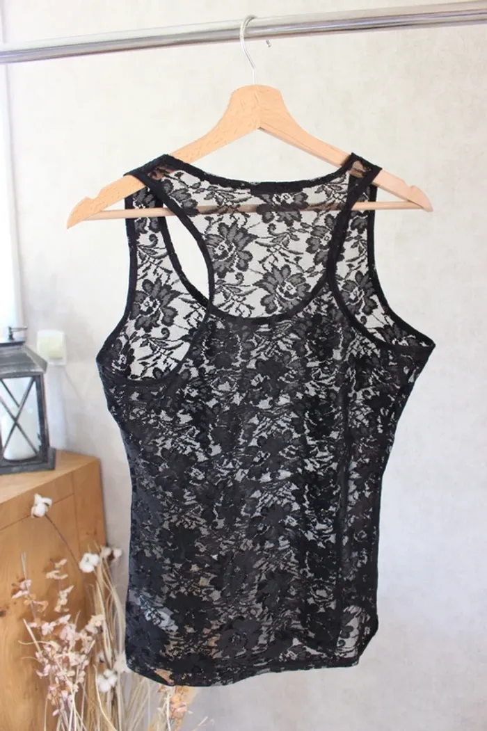 👕 Débardeur dentelle noire, mim 📌 - photo numéro 2