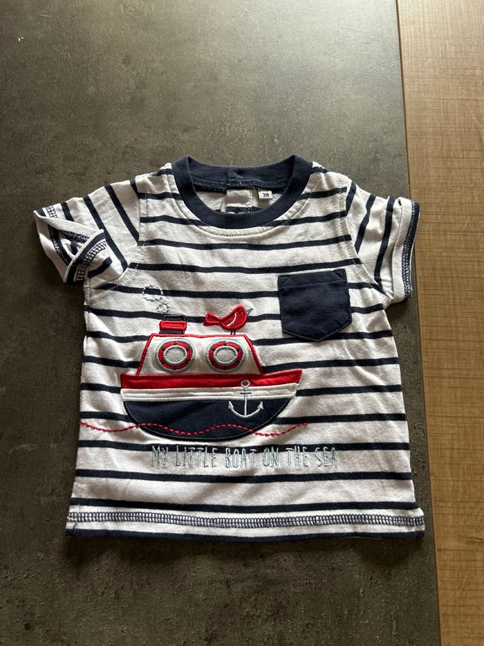 Ensemble short et t-shirt manches longues bébé taille 3 mois - photo numéro 3