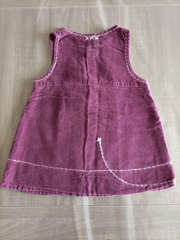 Robe d'hiver portefeuille sans manches aubergine 18 mois - photo numéro 4