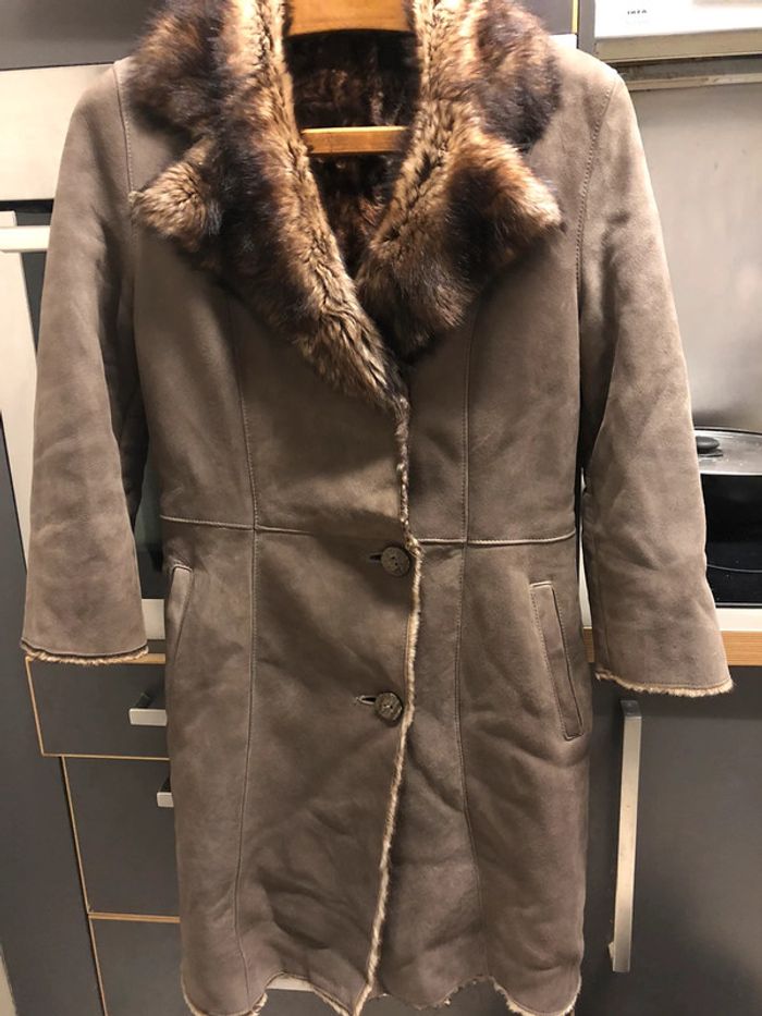 Manteau long en cuir