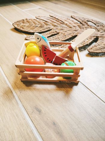 🍋Jeu d'imitation - Dinette en bois cagette aliments divers - marque Melissa et Doug