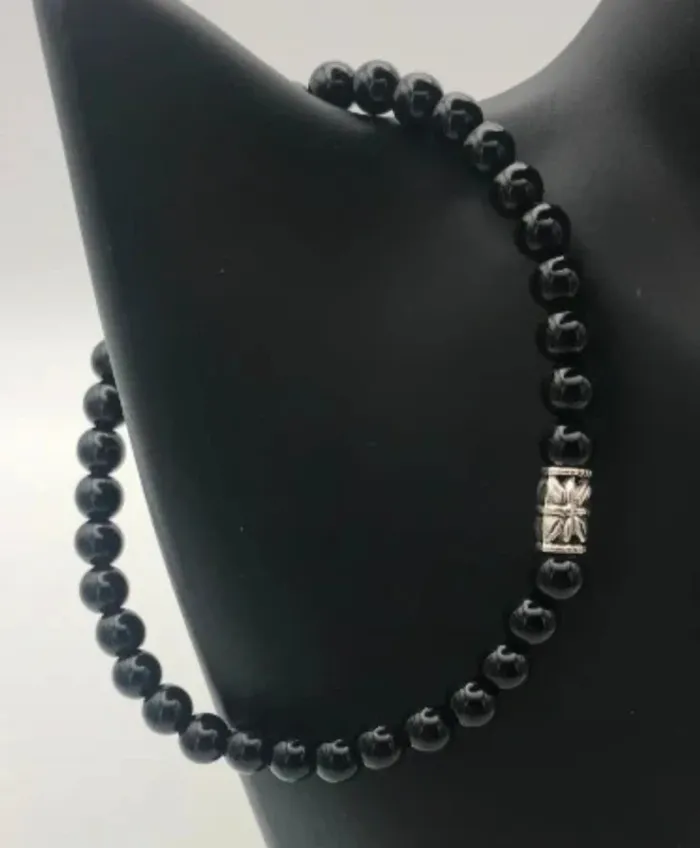 Bracelet Onyx Noir - 6 mm - photo numéro 4