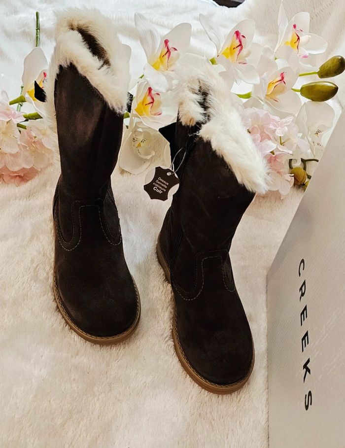 Bottes Cuir Zip Semi Fourrées Creeks T29 - photo numéro 3