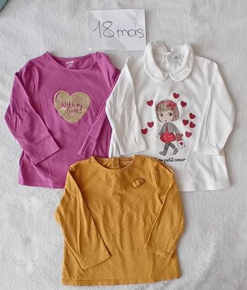Lot de 3 Tee-shirt manches longues 18 mois