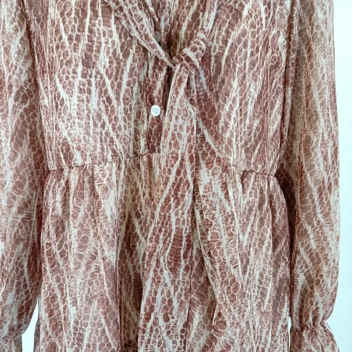 Robe fluide imprimé python marron - Taille M/L A438 - photo numéro 3