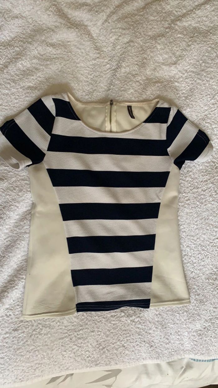 Blouse manche courte marinière Naf Naf