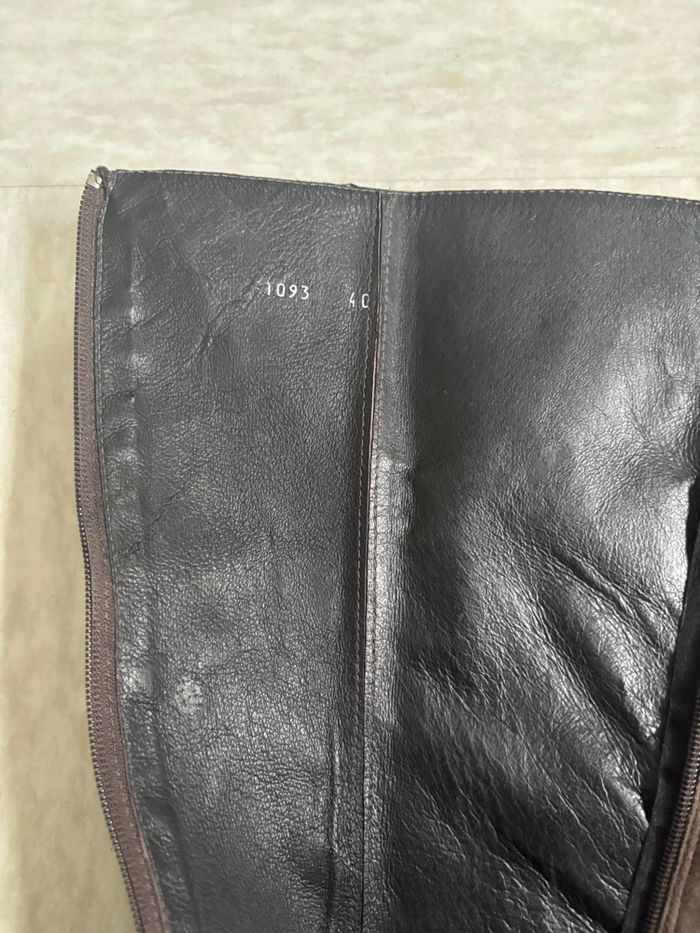 Bottes cavalière en daim vintage petit prix doublé cuir marron taille 40 - Topy - photo numéro 8