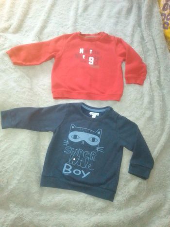 Lot de 2 sweats 18 mois