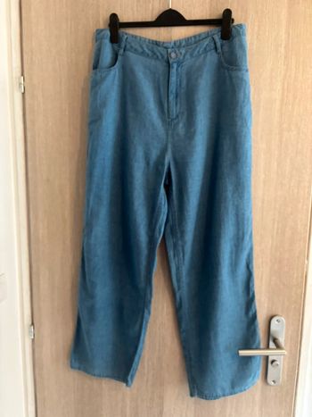 Sublime pantalon en lin et coton couleur jean- Harris Wilson - T42