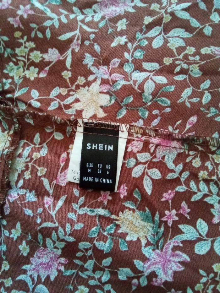 Robe longue légère à volants tons prune avec fleurs Shein - photo numéro 8