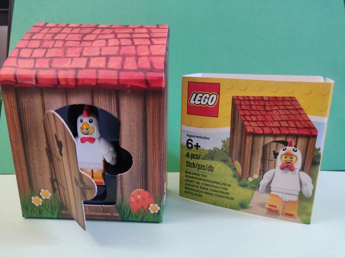 Minifig Lego poulet, en boîte - vrai Lego