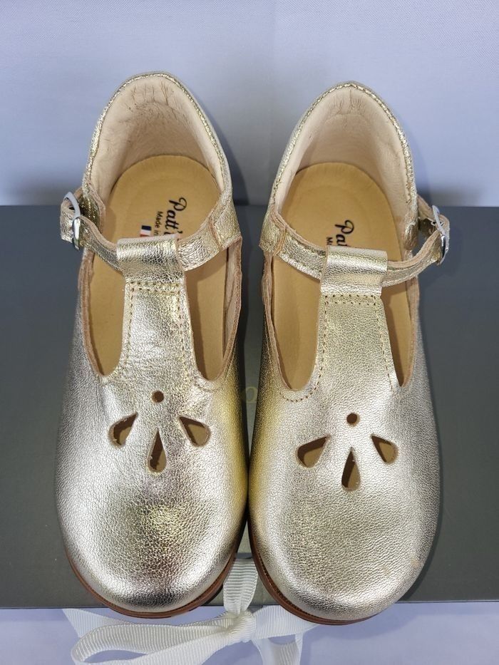 Chaussures salomé fille en cuir or Point 25 Made in France 🇨🇵