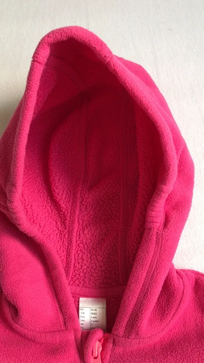 Gilet polaire fushia Décathlon 3 ans - photo numéro 2