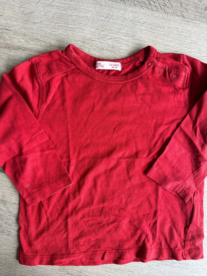 T shirt uni bordeaux du pareil au même 24 mois - photo numéro 2