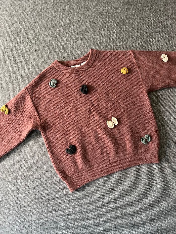 Pull d’hiver à noeuds papillon Zara fille 5 ans