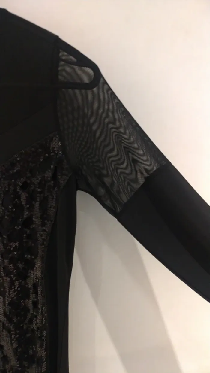 T-shirt manches longues sequins noir - photo numéro 2