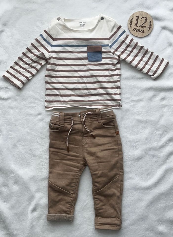Ensemble t-shirt marinière + jeans👕👖