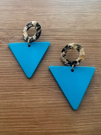 Boucles d’oreilles triangles bleus