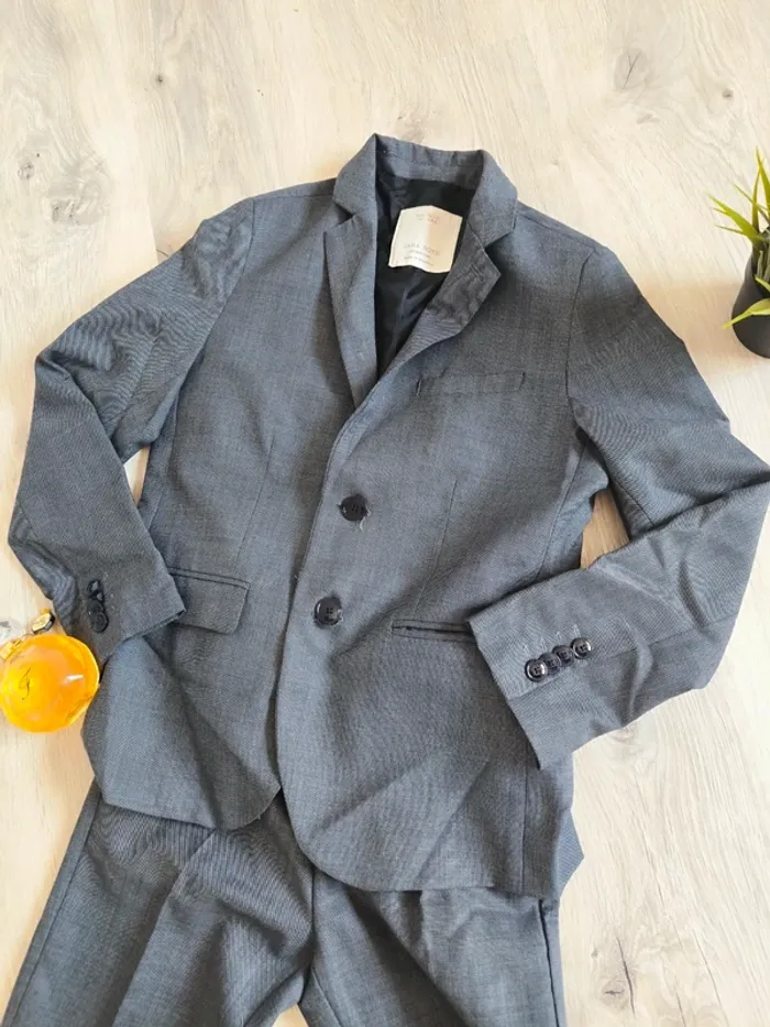 Costume garçon Zara Boys gris 9-10 ans / 140 cm - Extrafine Wool - Tailored Fit - photo numéro 3
