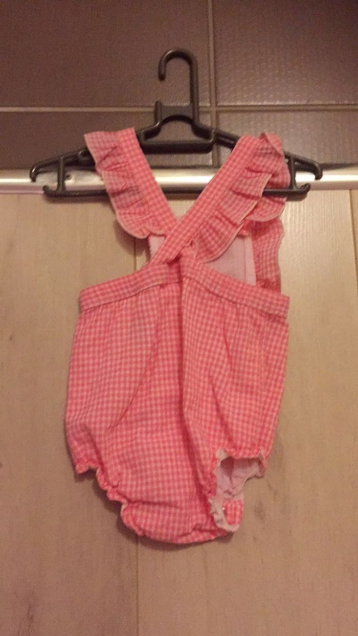 Barboteuse rose vichy H&M 2/4 mois - 62 cm - photo numéro 3