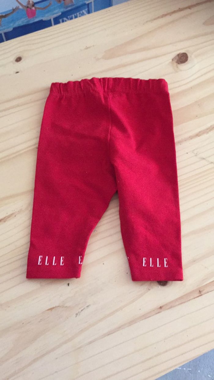 Legging ELLE 6 mois - rouge et blanc TBE - photo numéro 4