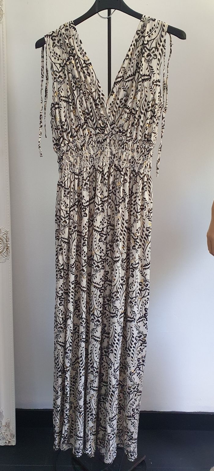 Robe longue sans manche cache cœur à motifs Taille magique jusqu au 52
