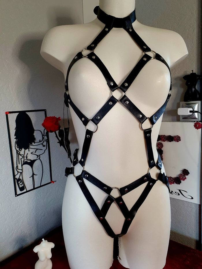 Ceinture noire de corps intégral festival bondage bdsm costume - photo numéro 3