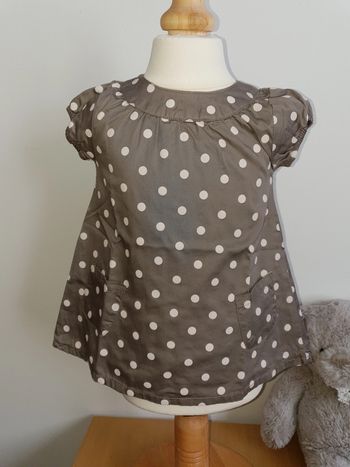 Robe taupe à pois 9 mois