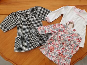 3 tee shirts/tunique 12 mois