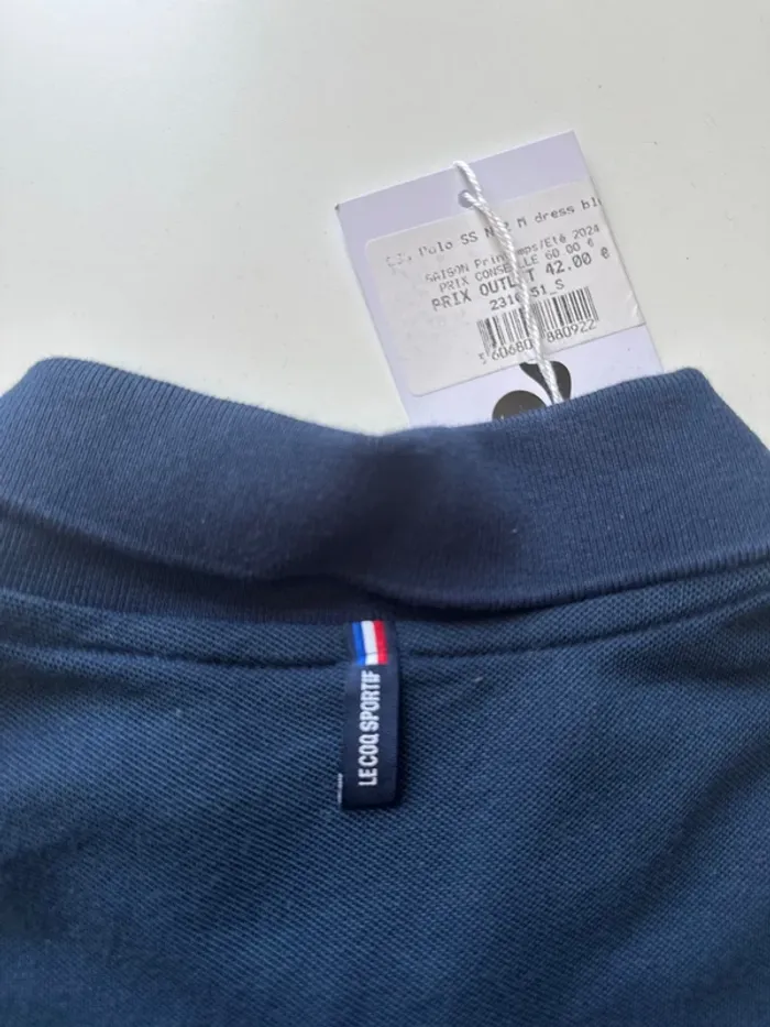 Polo Le Coq Sportif bleu marine homme – Taille S – Neuf avec étiquette - photo numéro 7